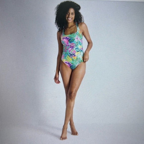 Stella Parker NWT Multi Color Floral One Piece Swimsuit - Picture 1 of 10